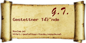 Gestettner Tünde névjegykártya